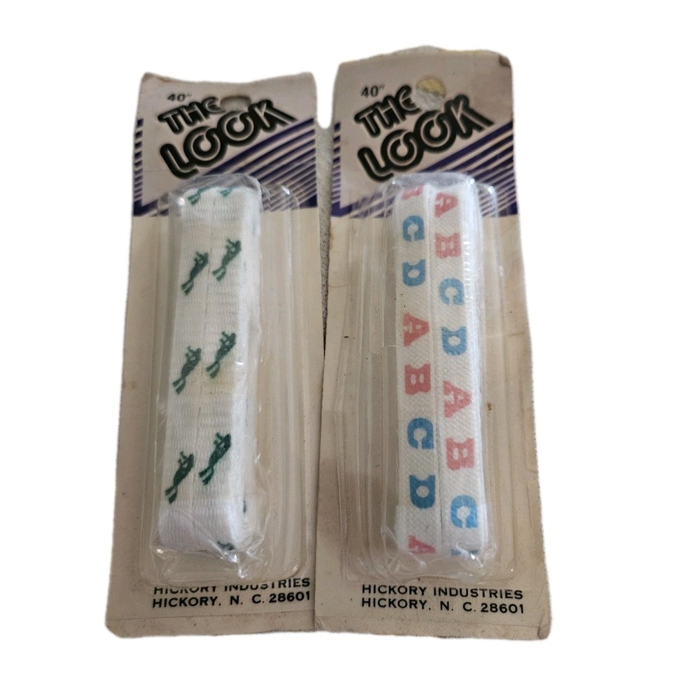 Vintage 40" The Look Shoelaces 2 Pair NOS‎ Frogs & Abcs